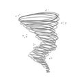 Cute hand drawn symbol of gray hurricane Royalty Free Stock Photo