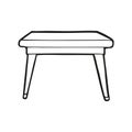 Cute hand drawn table on a white background. Funny element in trendy doodle style for card, social media banner, logo, sticker,