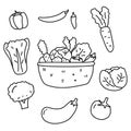 Cute hand drawn vegetable doodle illustration Royalty Free Stock Photo