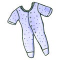 Cute hand-drawn watercolor design of babygrow with snap fasteners