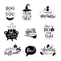 Cute hand written Halloween sayings, fun lettering, great for cards, invitations, labels, banners - vector design Royalty Free Stock Photo