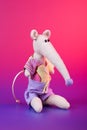 Cute handmade mouse with long nose