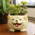 Cute Handmade Pet Dental Chews Shaped Flowerpot With Lively Facial Expressions