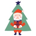 santa in christmas tree isolate vector design Royalty Free Stock Photo
