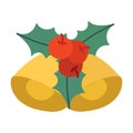 christmas red mistletoe and christmas bells isolate vector design Royalty Free Stock Photo