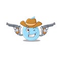 Cute handsome cowboy of raindrop cartoon character with guns