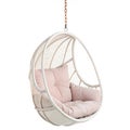 Cute Hanging Egg Chair isolated on white background Royalty Free Stock Photo