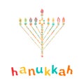 Cute Hanukkah greeting card, invitation