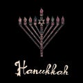 Cute Hanukkah greeting card, invitation