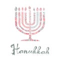 Cute Hanukkah greeting card, invitation Royalty Free Stock Photo