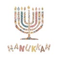 Cute Hanukkah greeting card, invitation Royalty Free Stock Photo