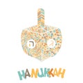 Cute Hanukkah greeting card, invitation Royalty Free Stock Photo