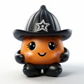 Cute Hanukkah Jackolantern 3d Render With Police Officer Hat