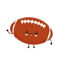 Cute happy american football rugby ball Royalty Free Stock Photo