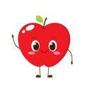 Cute happy apple character vector