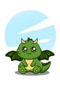 Cute and happy baby dinosaur with horn cartoon illustration Royalty Free Stock Photo