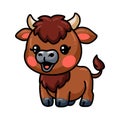 Cute happy baby yak cartoon Royalty Free Stock Photo