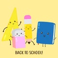 Cute happy back to school collection vector design Royalty Free Stock Photo