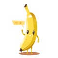 Cute happy banana cartoon character vector design