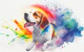 Cute happy Beagle puppy pet dog Royalty Free Stock Photo