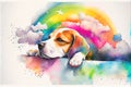 Cute happy Beagle puppy pet dog portrait