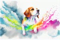 Cute happy Beagle puppy pet dog portrait Royalty Free Stock Photo