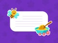 Cute Happy Bees Holding White Empty Signboard with Space for Text, Beekeeping Products, Honey Invitation Card Royalty Free Stock Photo