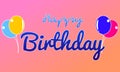 Cute Happy birthday card design with cute balloons in vivid colors. Royalty Free Stock Photo