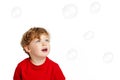 Cute Boy playing Bubbles Royalty Free Stock Photo
