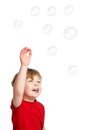 Cute Boy playing Bubbles Royalty Free Stock Photo
