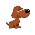 Cute happy brown dog cartoon illustration - isolated