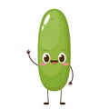 Cute happy cartoon cucumber character