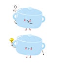 Cute happy cooking pot character