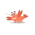 Cute happy crayfish, crawfish - rock lobster cartoon