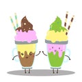 Cute happy cream float drinks vector design