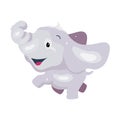 Cute happy elephant semi flat color vector character Royalty Free Stock Photo