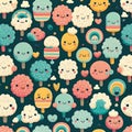 Cute and happy fantasy background pattern