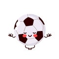 Cute happy Football ball meditate