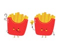 Cute french fries with question mark and idea