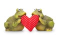 Cute happy Frogs in love with heart Royalty Free Stock Photo