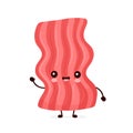 Cute happy funny bacon. Vector cartoon character Royalty Free Stock Photo