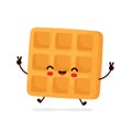 Cute happy funny belgian waffle