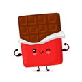 Cute happy funny chocolate bar