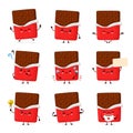 Cute happy funny chocolate bar set collection