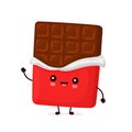 Cute happy funny chocolate bar