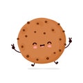 Cute happy funny chocolate cookie Royalty Free Stock Photo