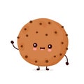 Cute happy funny chocolate cookie Royalty Free Stock Photo