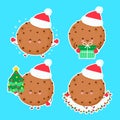 Cute happy funny christmas cookie set Royalty Free Stock Photo