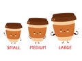 Cute happy funny coffee size