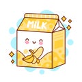 Cute happy funny flavored banana milk